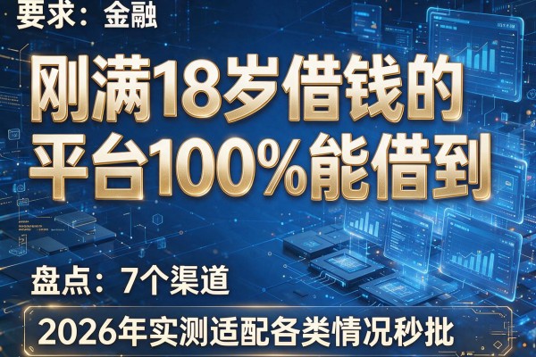 刚满18岁借钱的平台100%能借到 盘点7个渠道2026年实测适配各类情况秒批!