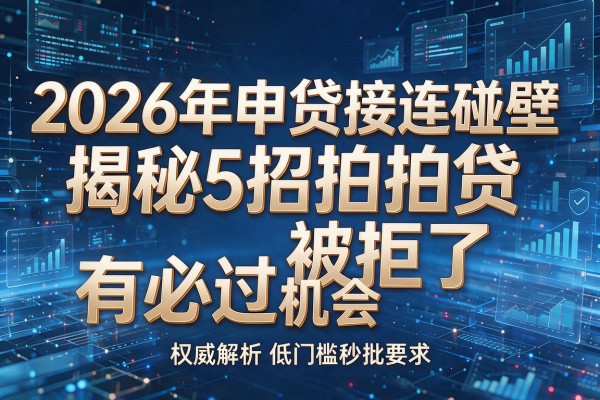 2026年申贷接连碰壁揭秘5招拍拍贷被拒了有必过机会权威解析低门槛秒批!