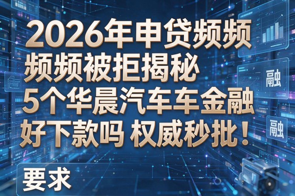2026年申贷频频被拒揭秘5个华晨汽车金融好下款吗权威秒批！