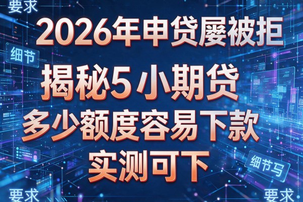 2026年申贷屡屡被拒揭秘5小期贷多少额度容易下款实测可下!