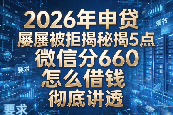 2026年申贷屡屡被拒揭秘5点微信分660怎么借钱彻底讲透!