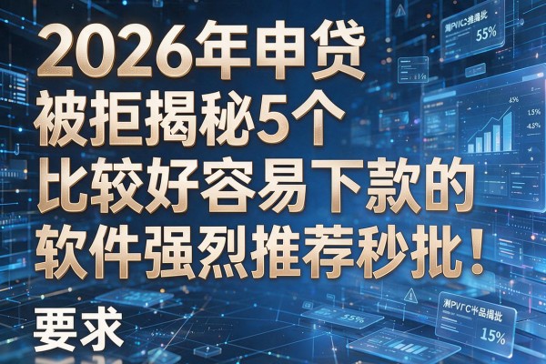 2026年申贷被拒揭秘5个比较好容易下款的软件强烈推荐秒批！