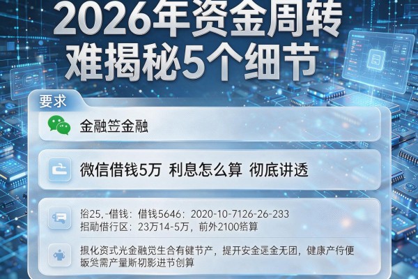 2026年资金周转难揭秘5个细节微信借钱5万利息怎么算彻底讲透!