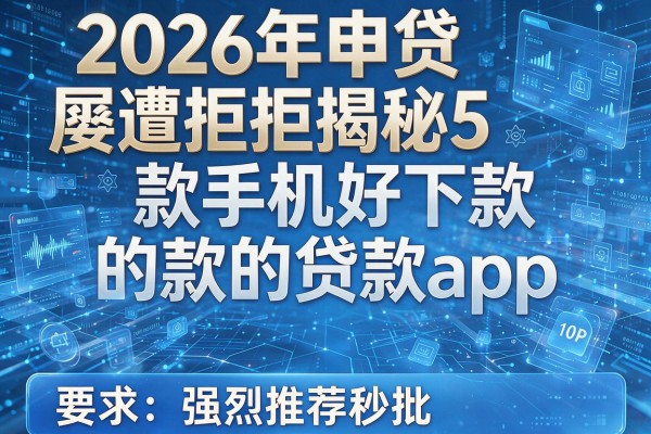 2026年申贷屡遭拒揭秘5款手机好下款的贷款app强烈推荐秒批!