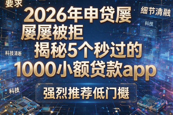 2026年申贷屡屡被拒揭秘5个秒过的1000小额贷款app强烈推荐低门槛!