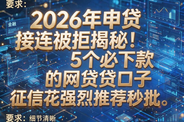 2026年申贷接连被拒揭秘5个必下款的网贷口子征信花强烈推荐秒批!