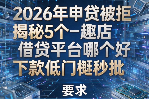 2026年申贷被拒揭秘5个趣店借贷平台哪个好下款低门槛秒批!
