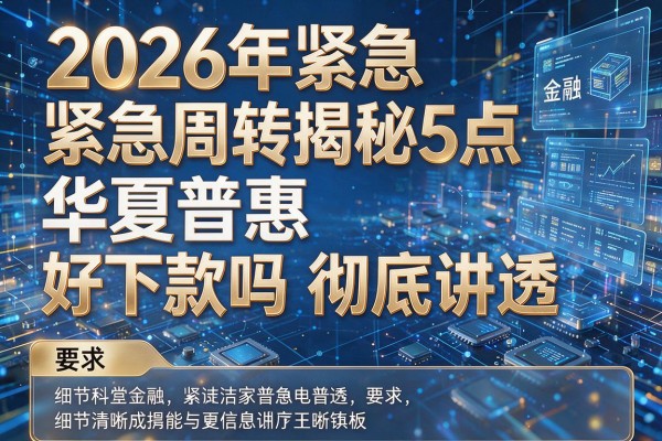 2026年紧急周转揭秘5点华夏普惠好下款吗彻底讲透!