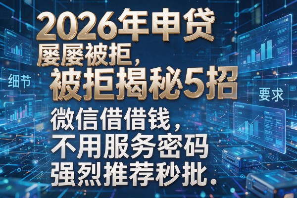 2026年申贷屡屡被拒揭秘5招微信借钱不用服务密码强烈推荐秒批!