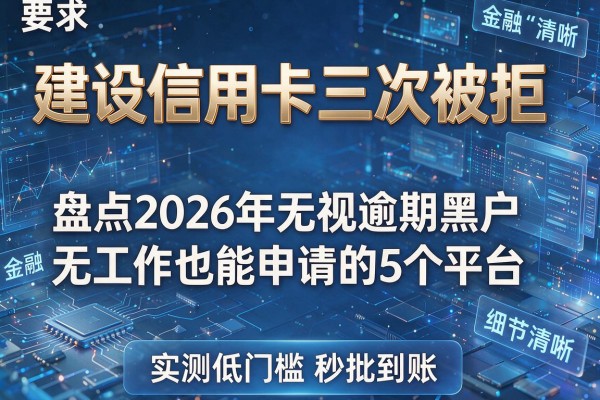 建设信用卡三次被拒 盘点2026年无视逾期黑户无工作也能申请的5个平台 实测低门槛秒批到账!