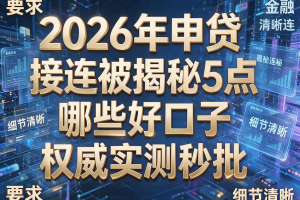 2026年申贷接连被拒揭秘5点哪些好口子权威实测秒批!