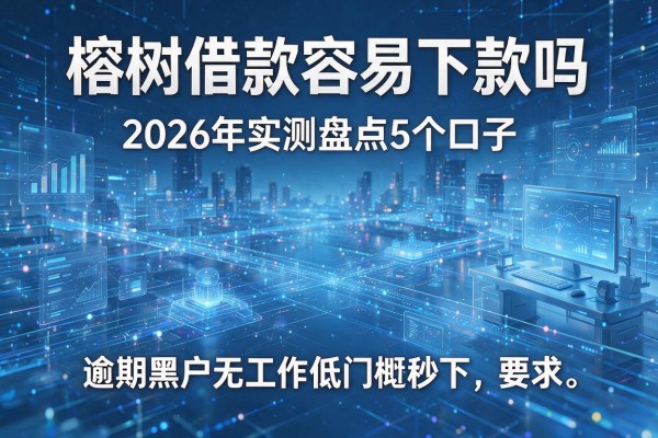 榕树借款容易下款吗 2026年实测盘点5个口子 逾期黑户无工作低门槛秒下!
