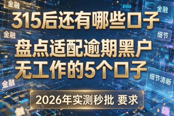 315后还有哪些口子 盘点适配逾期黑户无工作的5个口子 2026年实测秒批