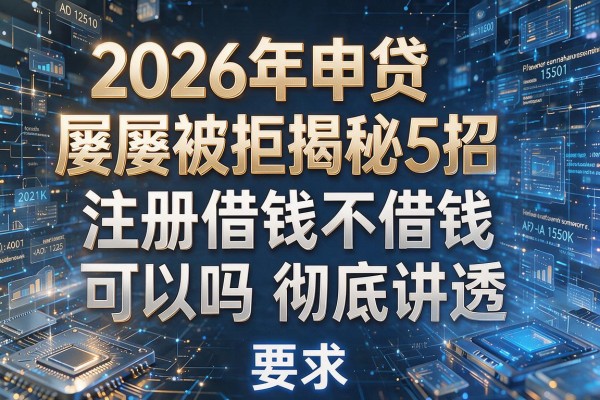 2026年申贷屡屡被拒揭秘5招注册借钱不借钱可以吗彻底讲透!