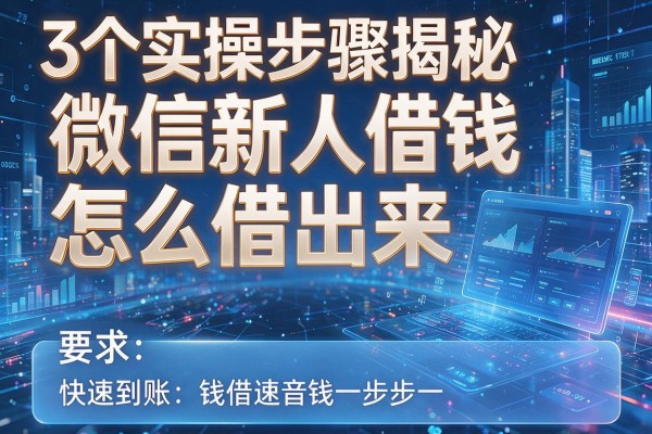 3个实操步骤揭秘微信新人借钱怎么借出来,快速到账!
