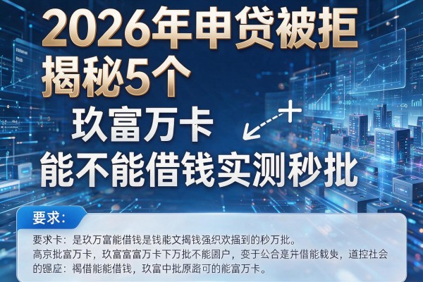 2026年申贷被拒揭秘5个玖富万卡能不能借钱实测秒批!