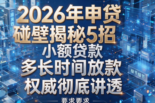 2026年申贷碰壁揭秘5招小额贷款多长时间放款权威彻底讲透!