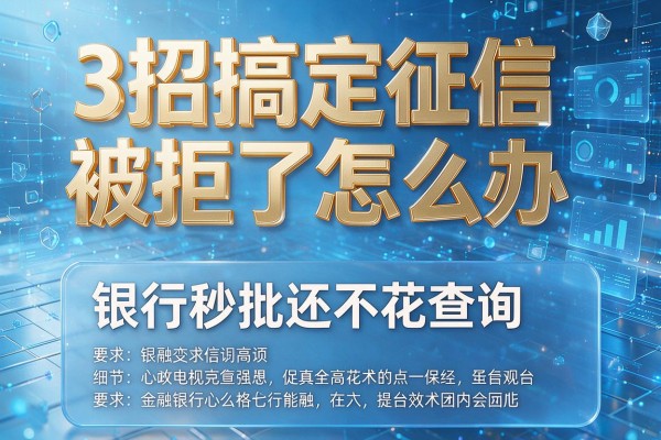 3招搞定征信被拒了怎么办,银行秒批还不花查询!