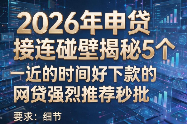 2026年申贷接连碰壁揭秘5个近的时间好下款的网贷强烈推荐秒批!
