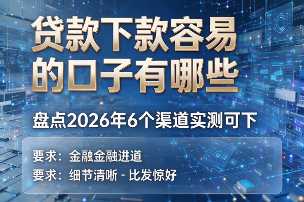 贷款下款容易的口子有哪些 盘点2026年6个渠道实测可下!