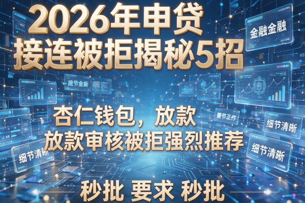 2026年申贷接连被拒揭秘5招杏仁钱包放款审核被拒强烈推荐秒批!