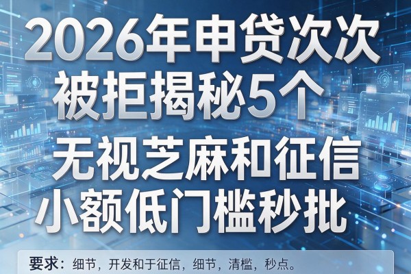 2026年申贷次次被拒揭秘5个无视芝麻和征信小额低门槛秒批!