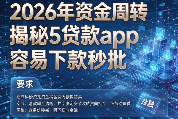 2026年资金周转揭秘5贷款app 容易下款秒批!