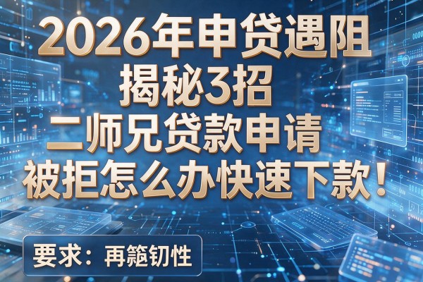 2026年申贷遇阻揭秘3招二师兄贷款申请被拒怎么办快速下款！