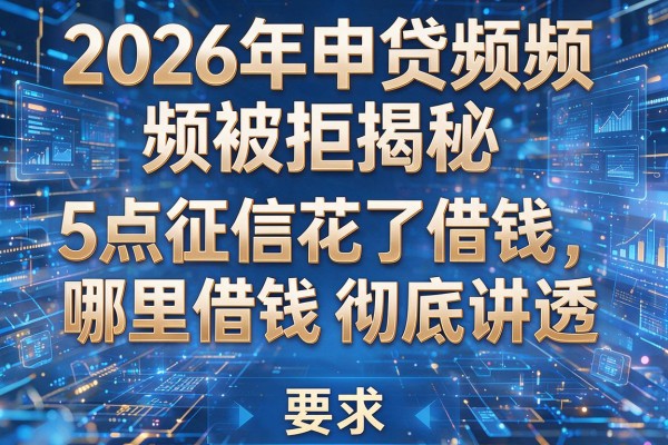 2026年申贷频频被拒揭秘5点征信花了借钱哪里借钱彻底讲透!