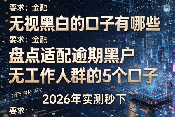 无视黑白的口子有哪些 盘点适配逾期黑户无工作人群的5个口子 2026年实测秒下