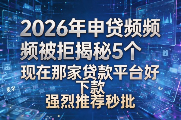2026年申贷频频被拒揭秘5个现在那家贷款平台好下款强烈推荐秒批!