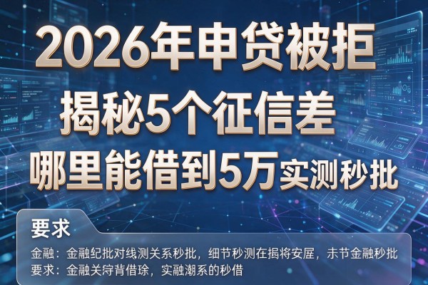2026年申贷被拒揭秘5个征信差哪里能借到5万实测秒批!