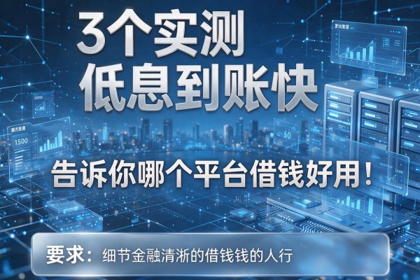 3个实测低息到账快,告诉你哪个平台借钱好用!