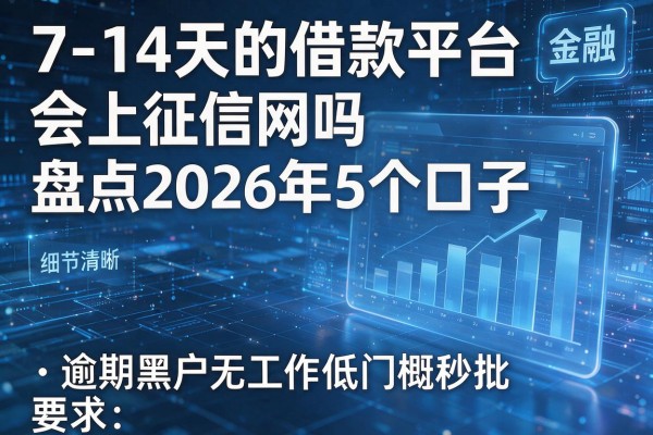 7-14天的借款平台会上征信网吗盘点2026年5个口子 逾期黑户无工作低门槛秒批