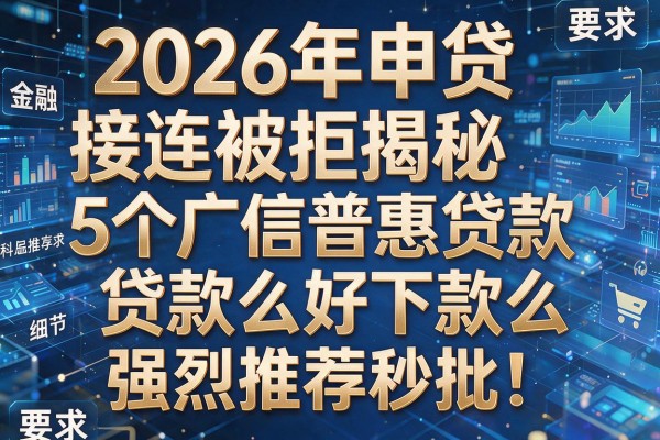 2026年申贷接连被拒揭秘5个广信普惠贷款好下款么强烈推荐秒批!
