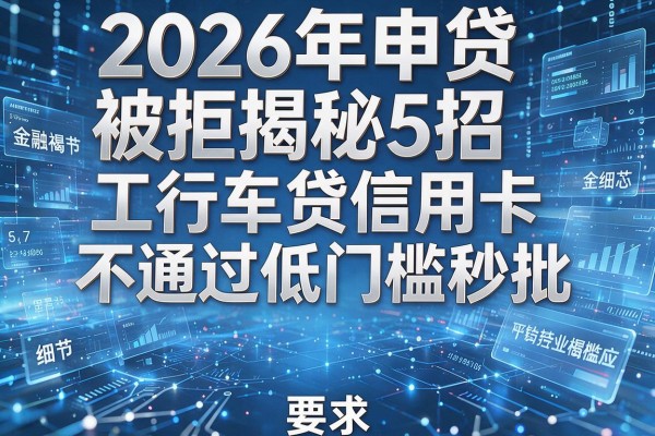 2026年申贷被拒揭秘5招工行车贷信用卡不通过低门槛秒批！