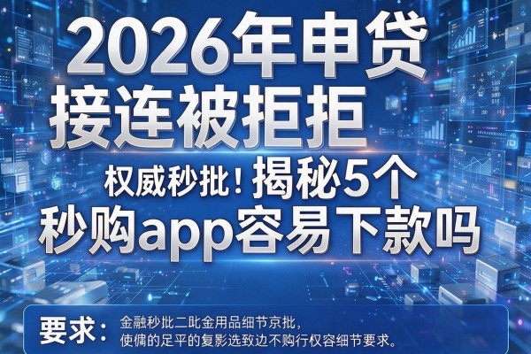 2026年申贷接连被拒揭秘5个秒购app容易下款吗权威秒批!