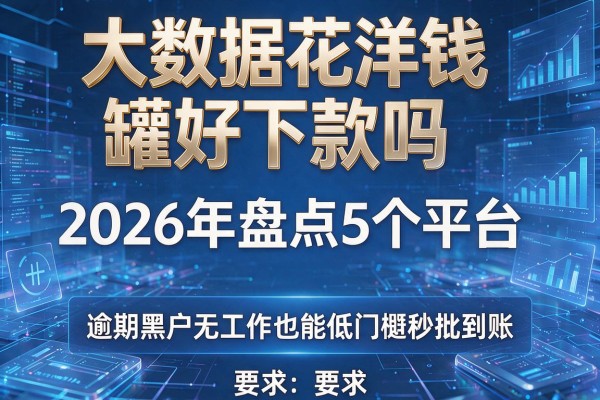 大数据花洋钱罐好下款吗 2026年盘点5个平台 逾期黑户无工作也能低门槛秒批到账