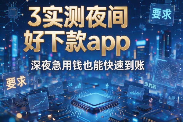 3个实测夜间好下款app,深夜急用钱也能快速到账!