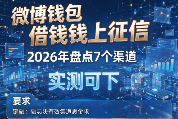 微博钱包借钱上征信 2026年盘点7个渠道 实测可下!