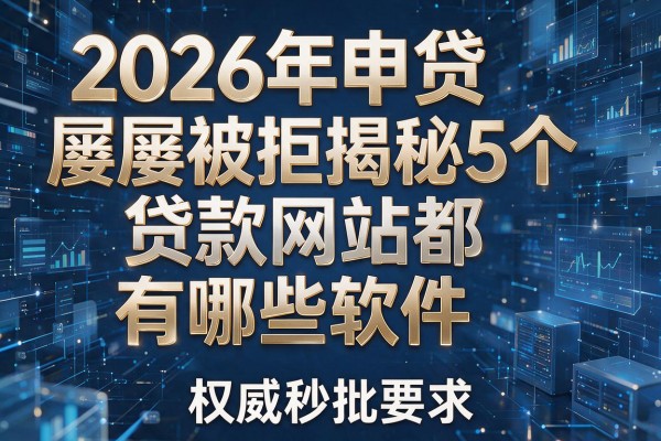 2026年申贷屡屡被拒揭秘5个贷款网站都有哪些软件权威秒批！