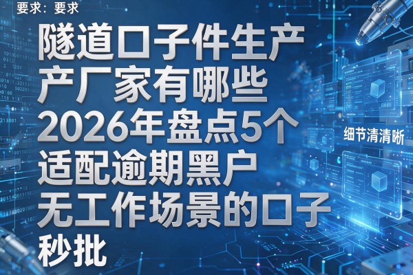 隧道口子件生产厂家有哪些 2026年盘点5个适配逾期黑户无工作场景的口子 秒批