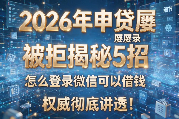 2026年申贷屡屡被拒揭秘5招怎么登录微信可以借钱权威彻底讲透!