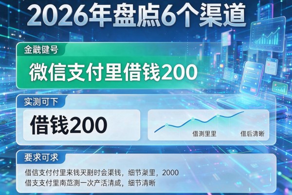 微信支付里借钱200 2026年盘点6个渠道 实测可下！