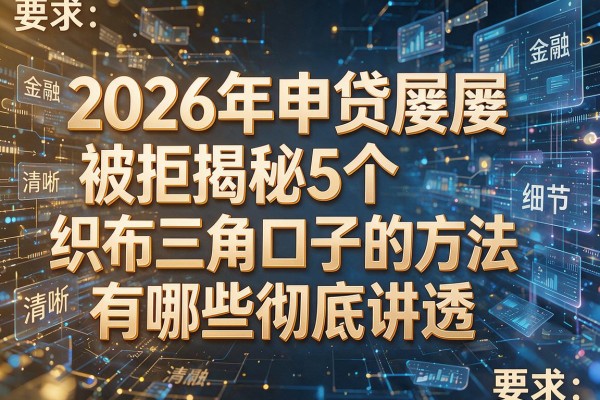 2026年申贷屡屡被拒揭秘5个织布三角口子的方法有哪些彻底讲透!