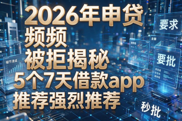 2026年申贷频频被拒揭秘5个7天借款app推荐强烈推荐秒批！