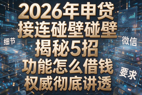 2026年申贷接连碰壁揭秘5招微信借钱功能怎么借钱权威彻底讲透！