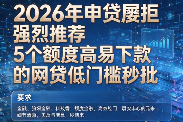 2026年申贷屡拒强烈推荐5个额度高易下款的网贷低门槛秒批！