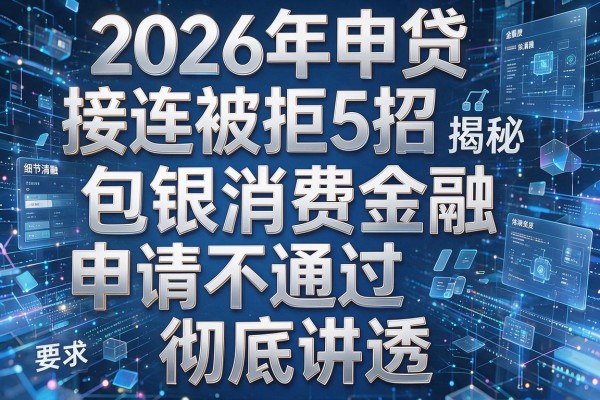 2026年申贷接连被拒揭秘5招包银消费金融申请不通过彻底讲透!
