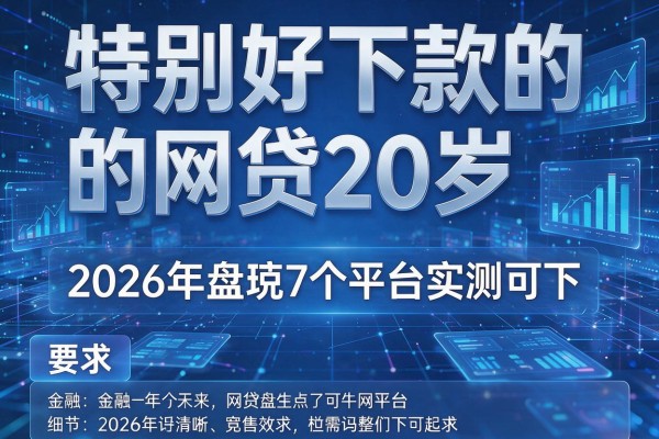特别好下款的网贷20岁 2026年盘点7个平台实测可下!
